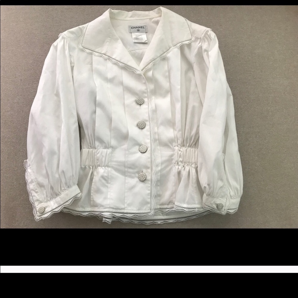 CHANEL 2014 DALLAS WHITE BLOUSE TOP 36 4